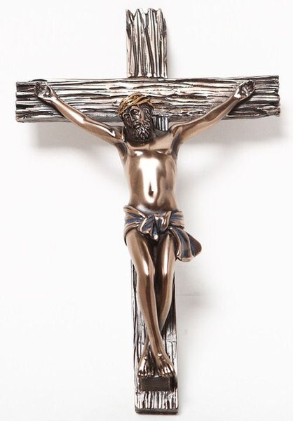 Crucifix Wall Hanging Sculpture bronze Cross